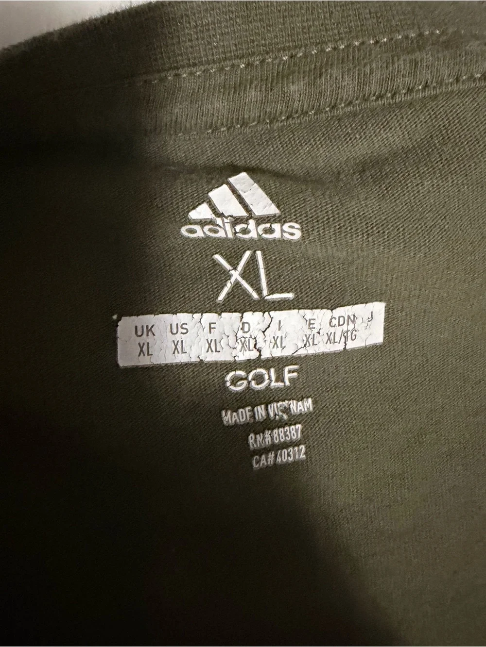 adidas Olive Green Tonal Logo Short Sleeve Tee